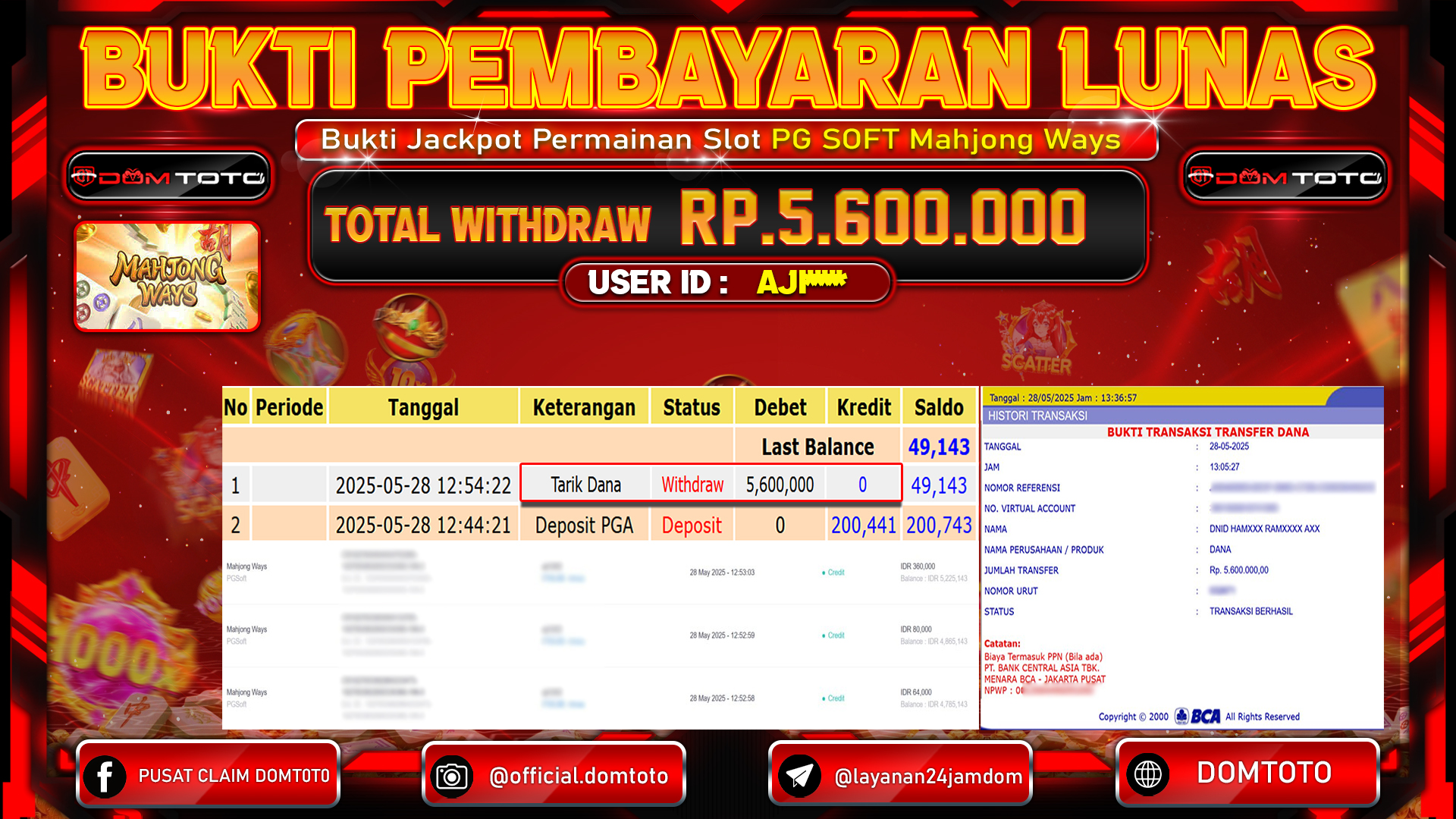 JACKPOT SLOT MAHJONG WAYS  28  MEI 2025